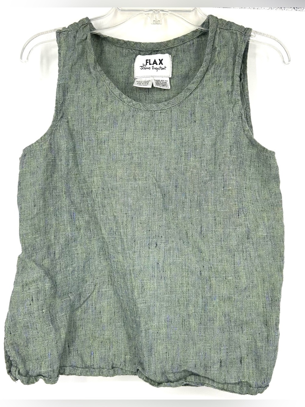 FLAX Linen Tank Top Blue Green Petite (4-6)
